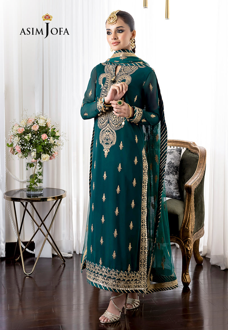 AJJM-12 EMBROIDERED GEORGETTE , ORGANZA 3 PCS