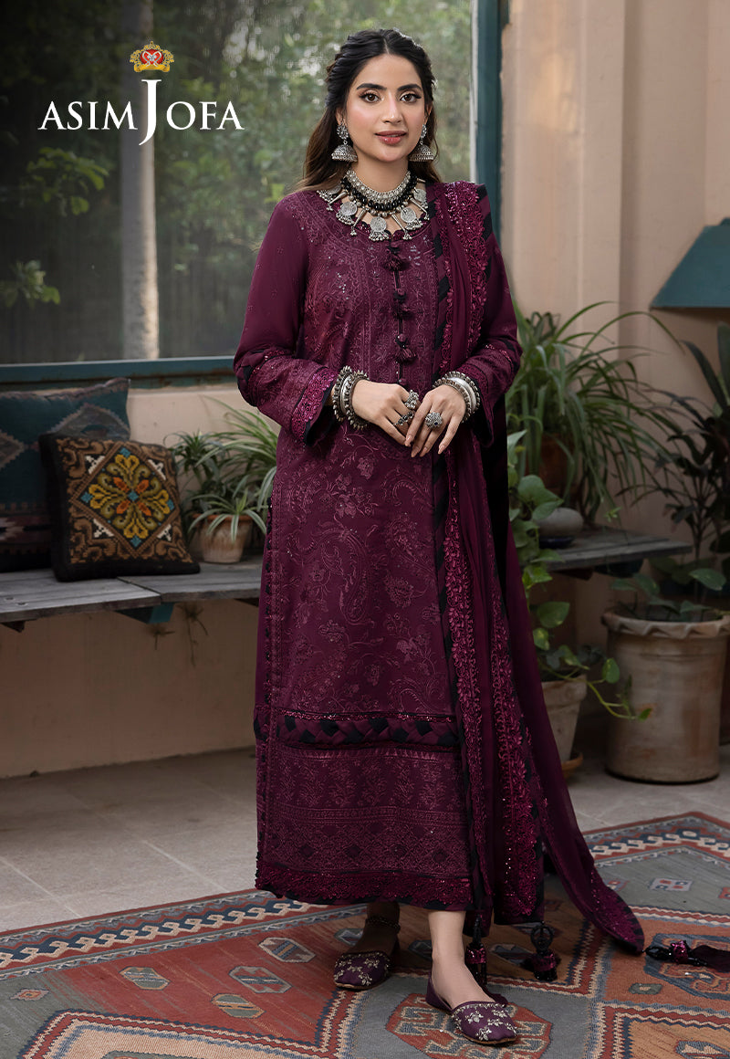 AJSWP-05 EMBROIDERED LAWN SILK 3 PCS STITCHED
