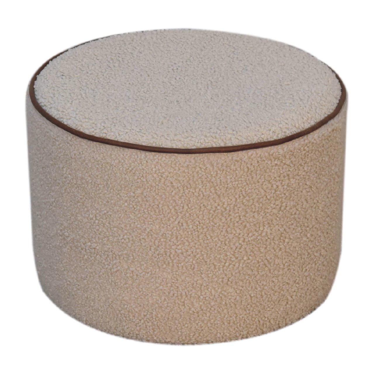 Enigmaaa Upholstered Footstool with Border and Round Shape