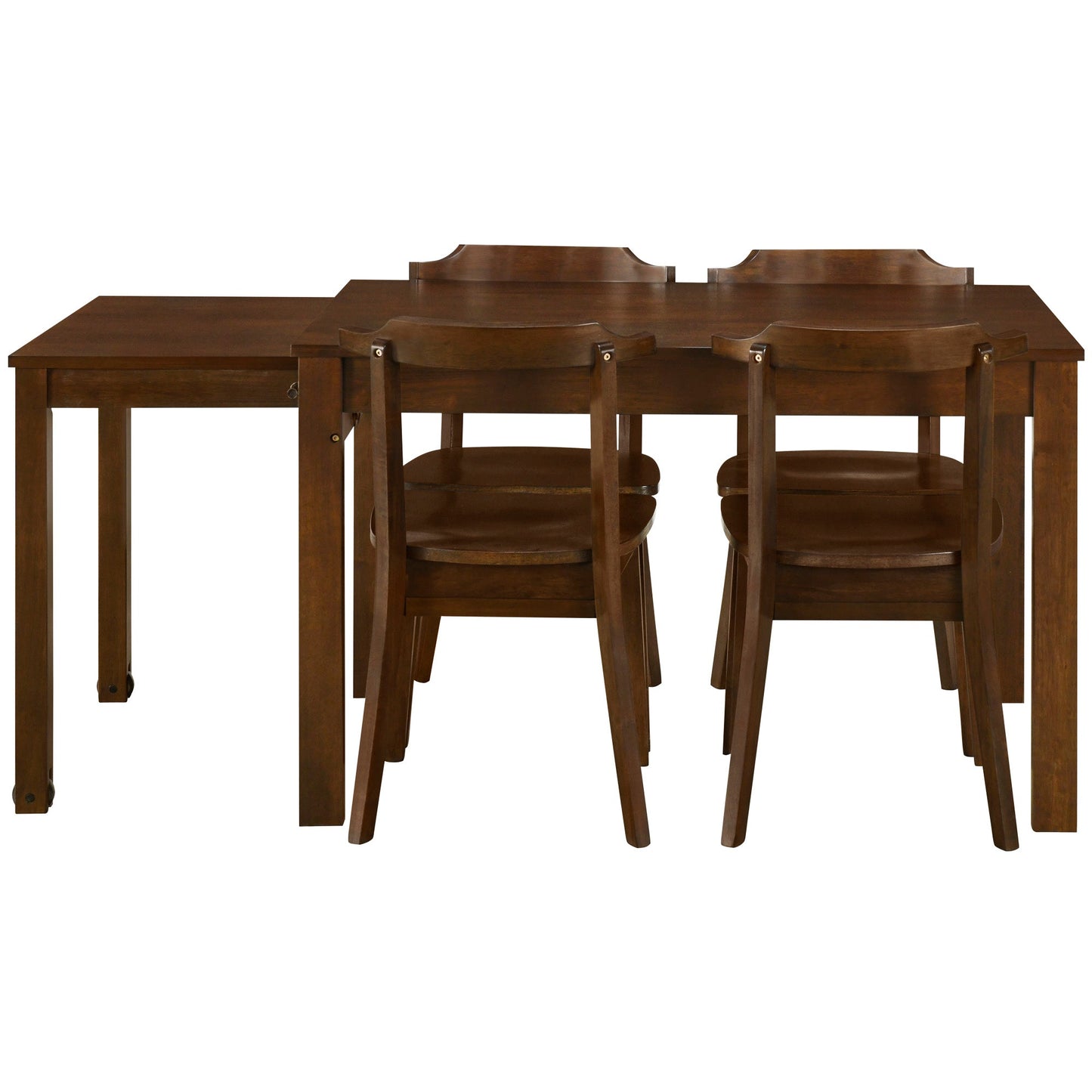 Holva 5-Piece Dining Set with Extendable Table and 4 Open Back Chairs