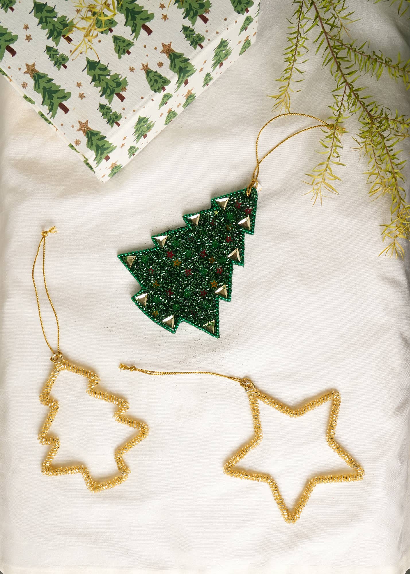 Beaded Star Ornament, Set of 6