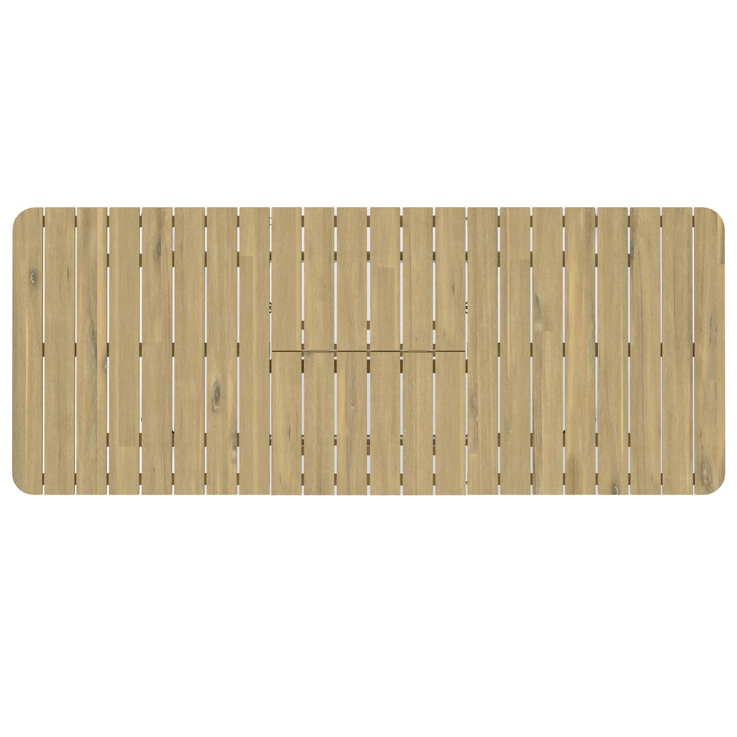 Outdoor Extendable Dining Table with Slatted Top and Angular Legs