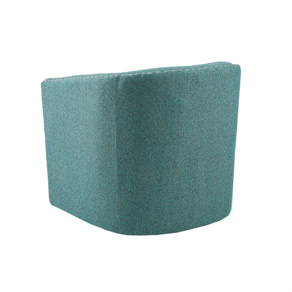 Fantasyy Upholstered Swivel Chair with Nailhead Trim and Curved Design