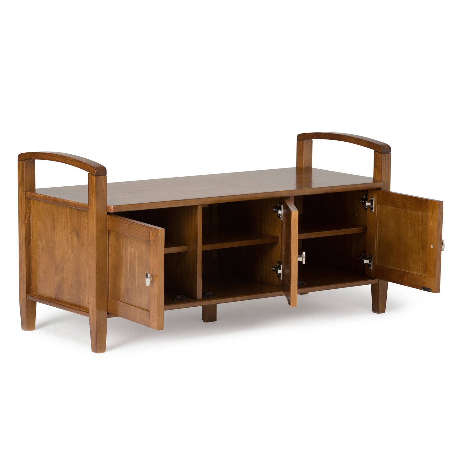 Empress Solid Wood Entryway Storage Bench with 3 Doors