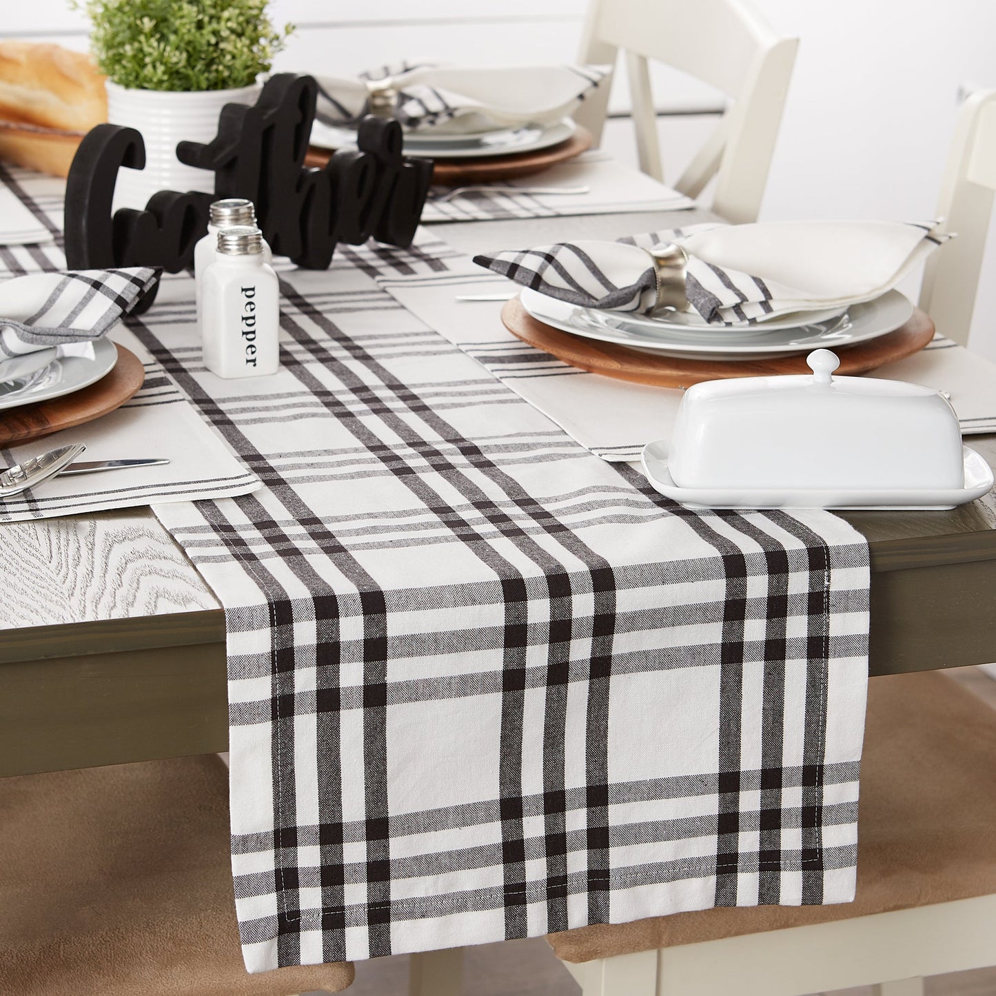 Homestead Plaid Table Runner 14X72
