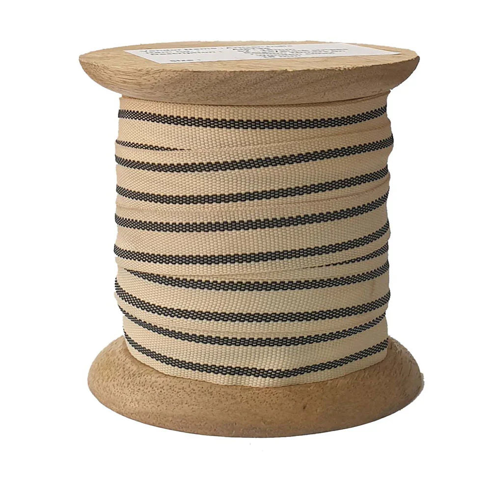 Crème & Black Stripe Ribbon 10 Yards, Set of 2