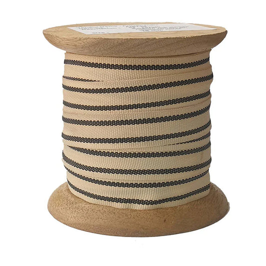 Crème & Black Stripe Ribbon 10 Yards, Set of 2