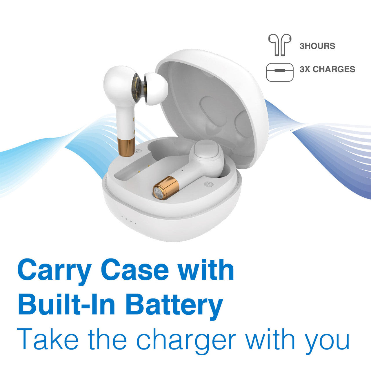 Laser TWS Earbuds - Wireless Charging & Dual Drivers (White)