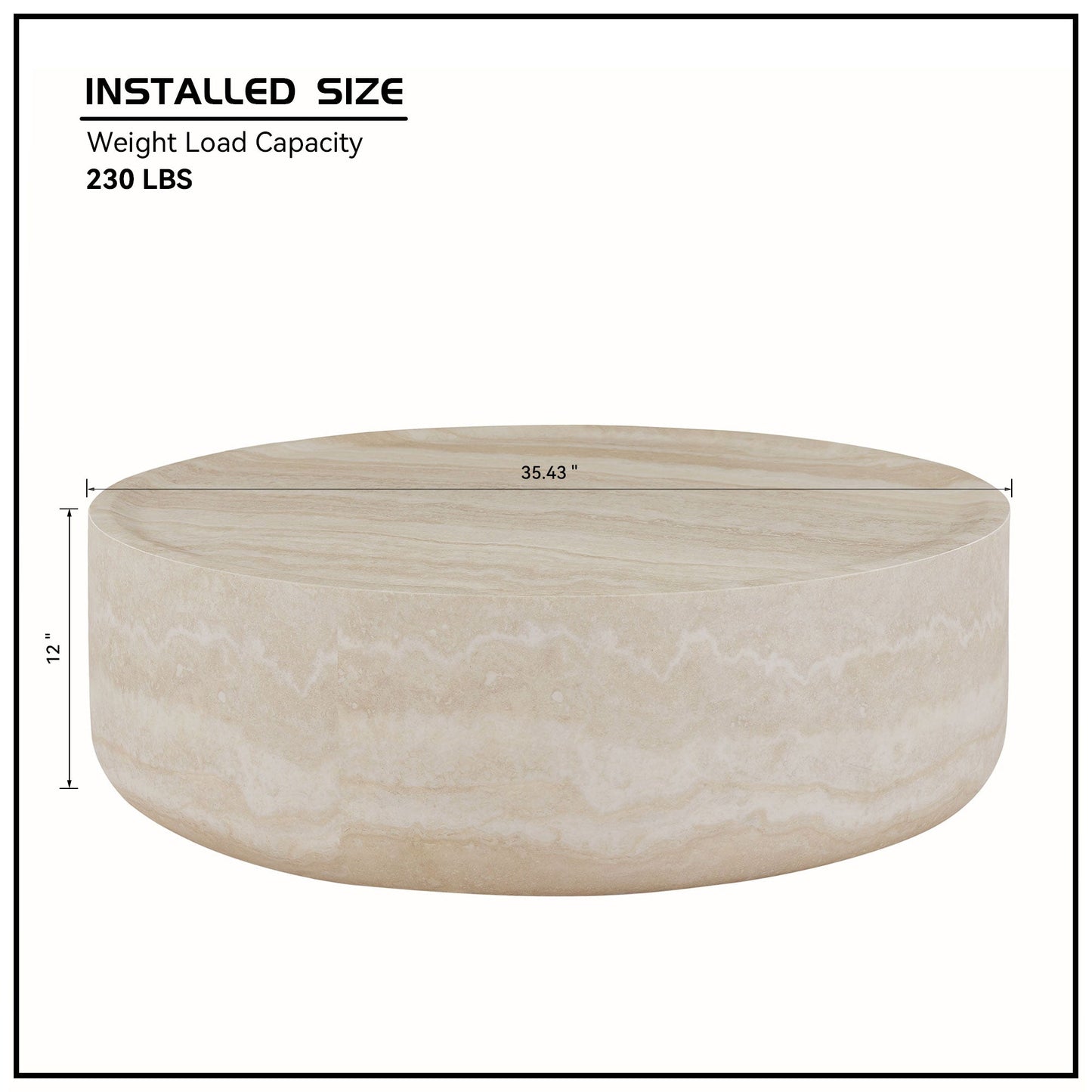 Willowed 35.43" Round Coffee Table with Mars Pattern