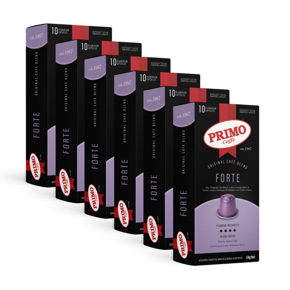 Primo Caffe Forte Coffee Capsules (6 x 10-Pack) for Nespresso