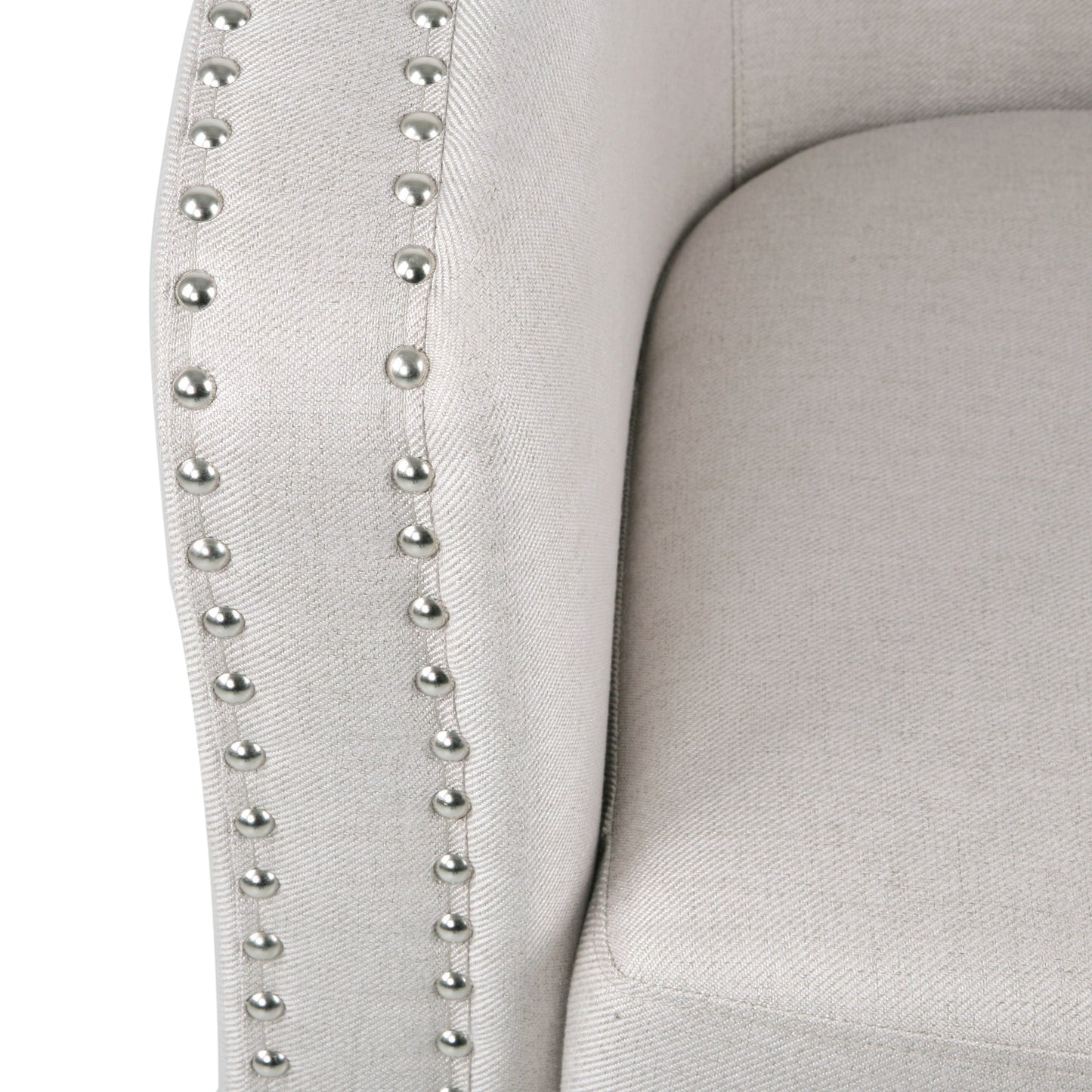 Riverbed Upholstered Swivel Chair with Nailhead Trim and Sloped Arms