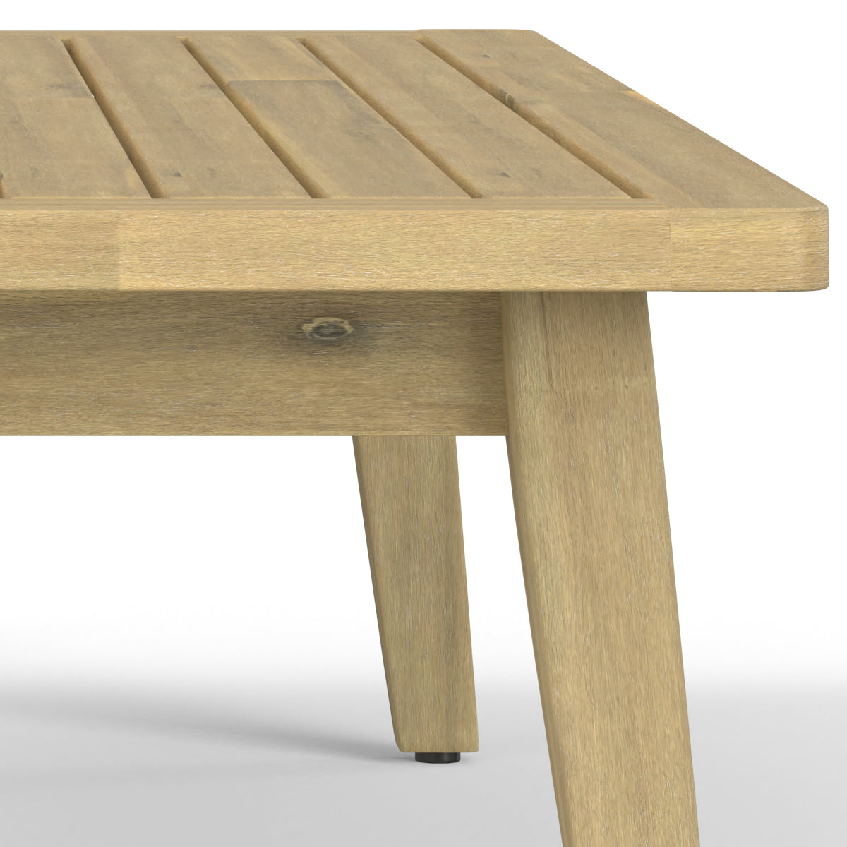 Outdoor Wooden Rectangular Coffee Table with Slatted Top