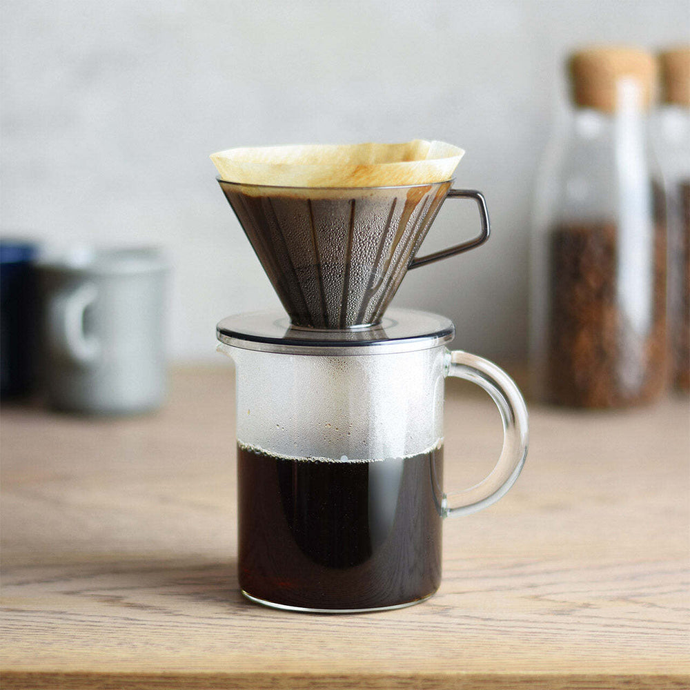 Kinto SCS-02 Glass Coffee Jug 300ml 13cm Small with Handle (Clear)
