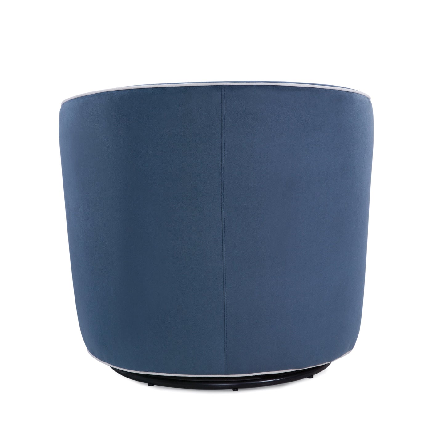 Upholstered Swivel Chair with Cream Welt, Sloped Arms and Removable Cushion