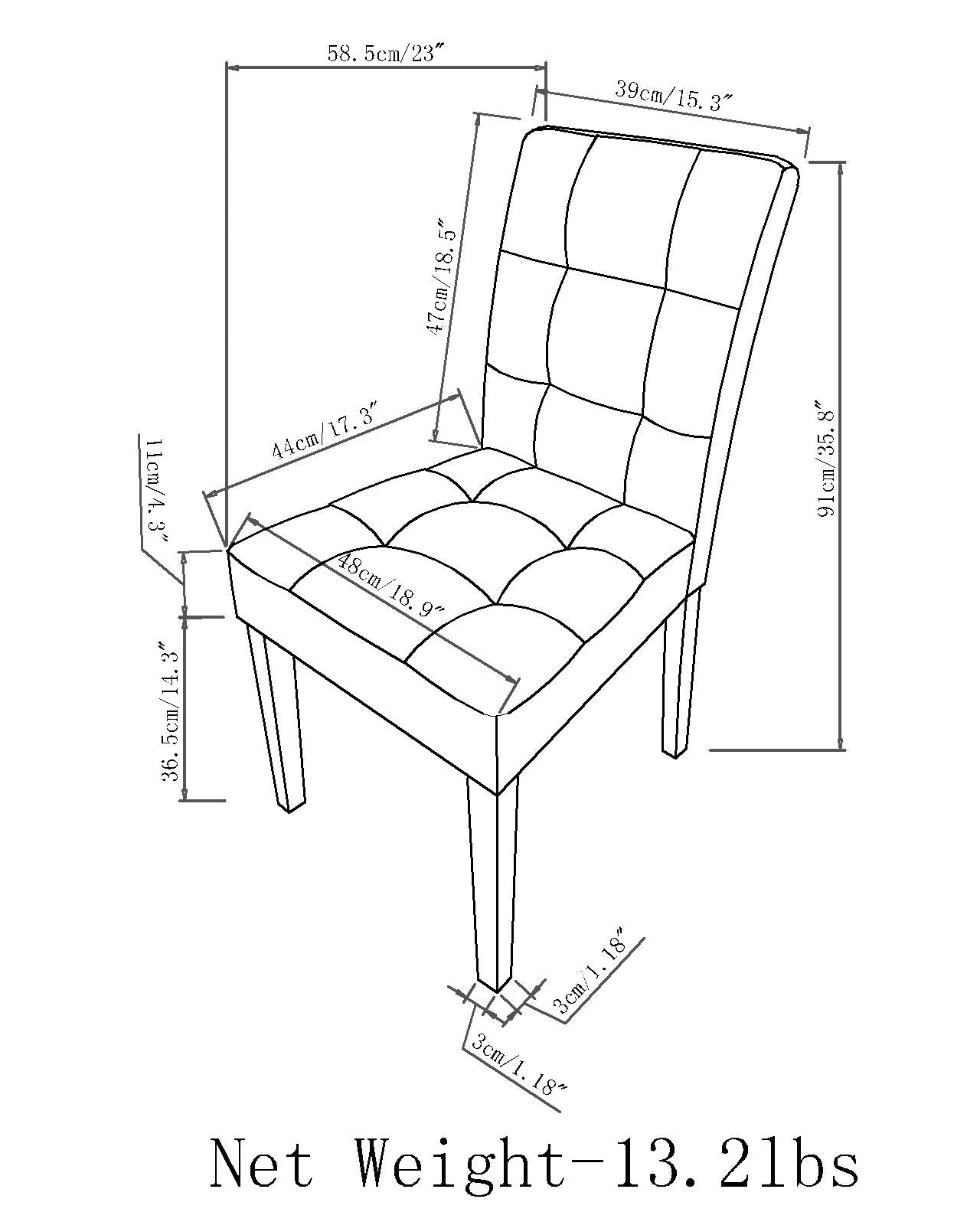 Effulgent Upholstered Dining Chair with Button Tufted, Set of 2