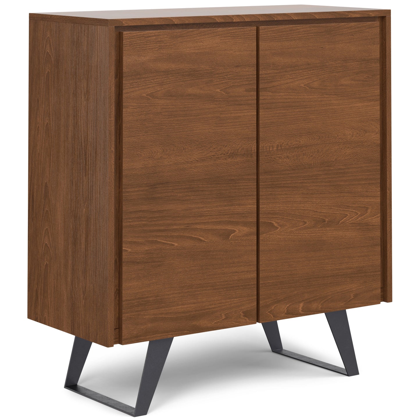 Passage 2-Door Storage Cabinet with 4 Adjustable Shelves and Metal Angled Legs