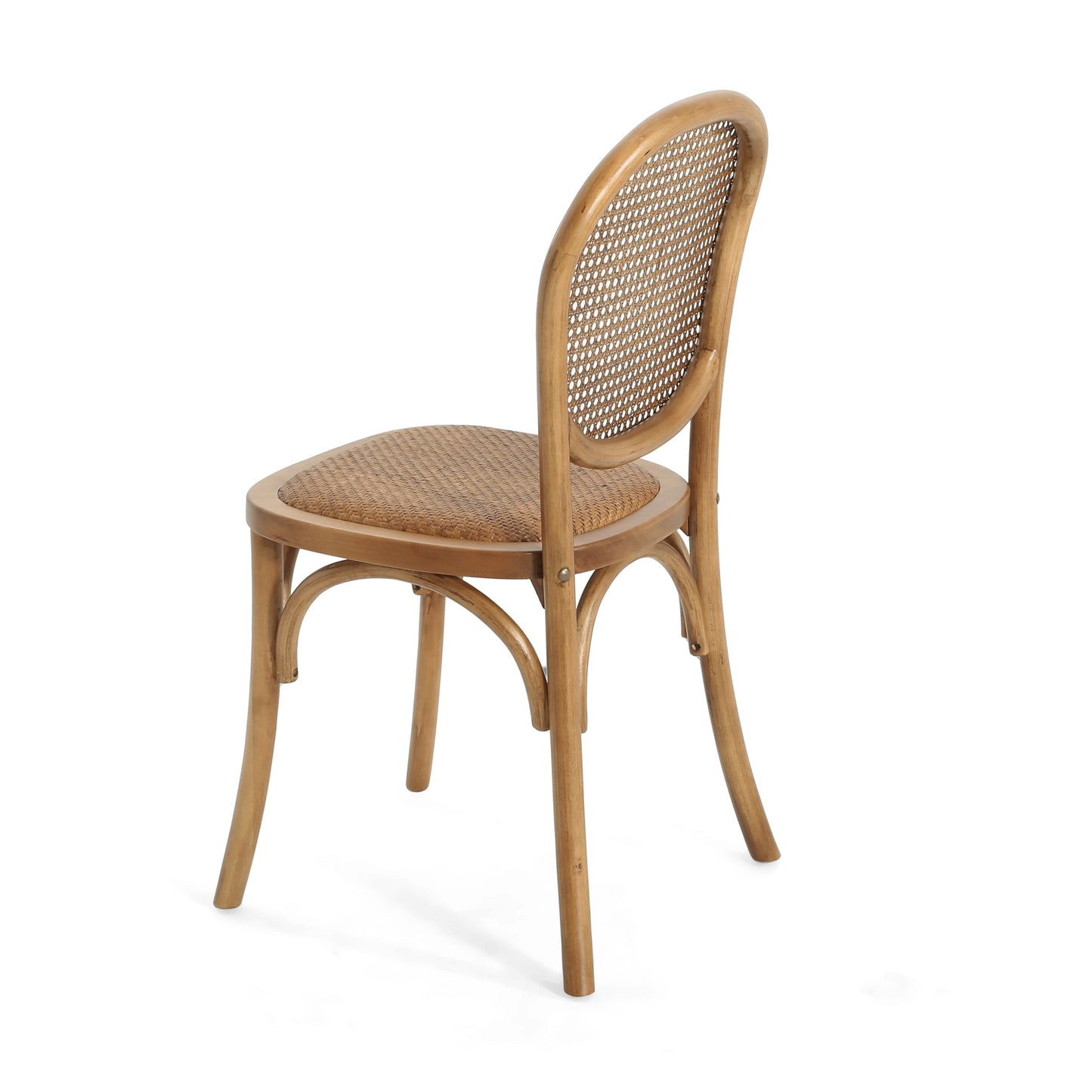 Qyros Dining Chair with Round Backrest and Curved Legs, Set of 2