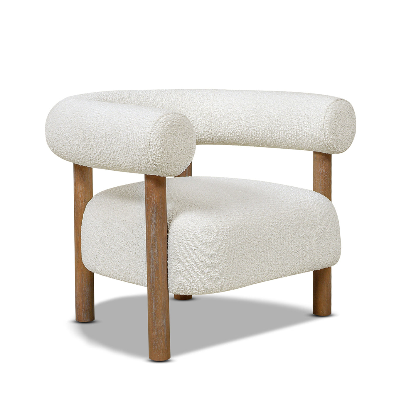 Upholstered Open Back Barrel Chair