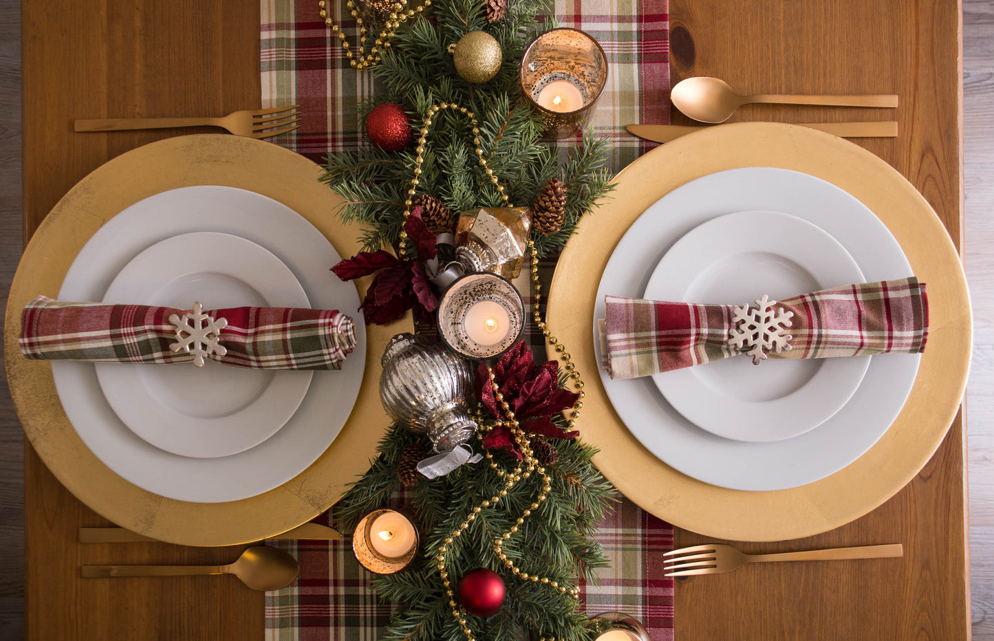 Give Thanks Plaid Table Runner 14X108