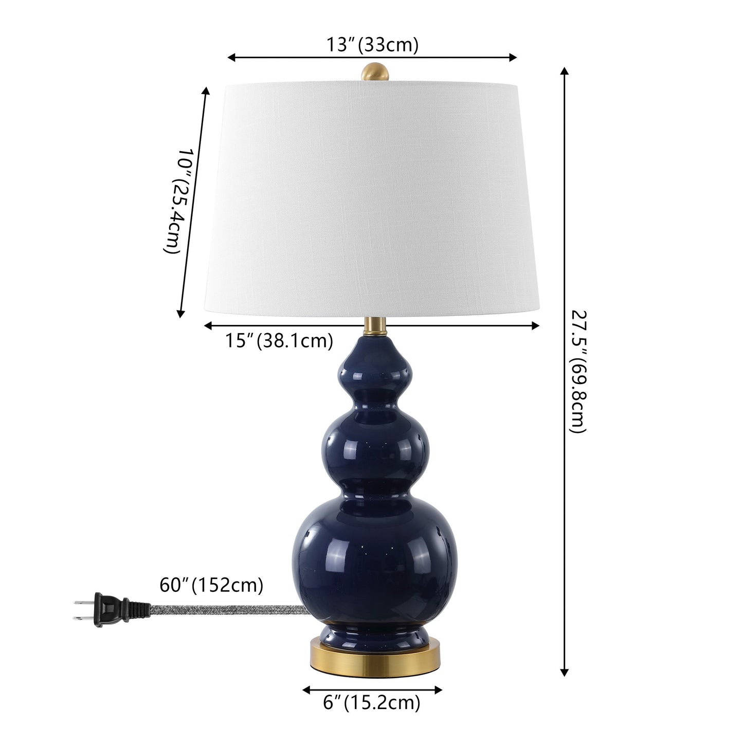 Bowen Contemporary Transitional Ceramic Gourd LED Table Lamp