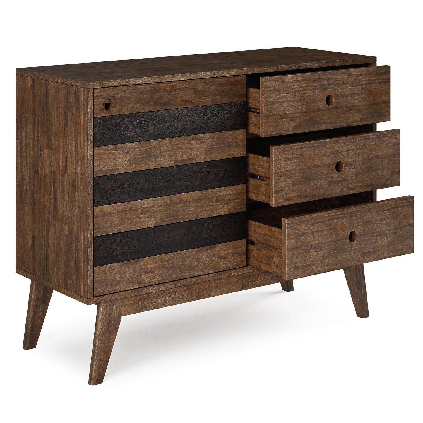 Storage Cabinet with Sliding Doors and 3 Drawers