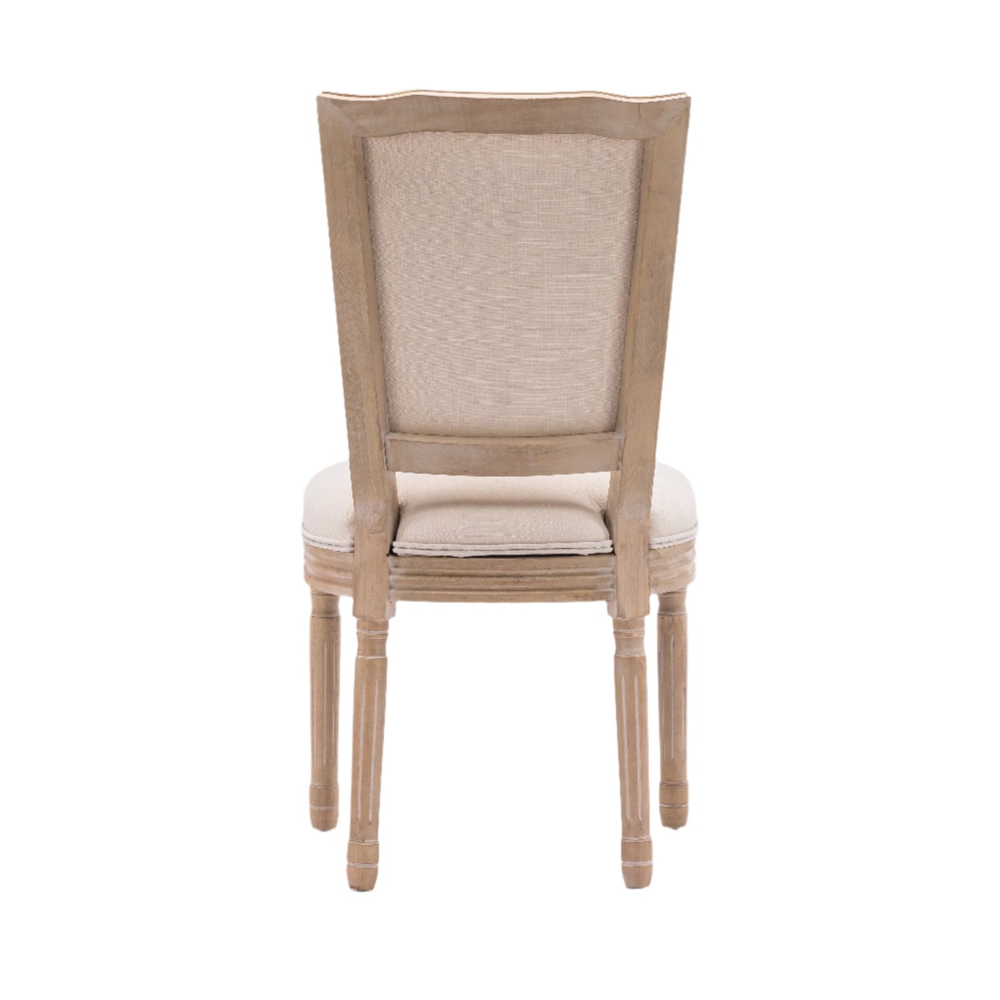 Upholstered Dining Chair with Square Back and Solid Wood Frame, Set of 2