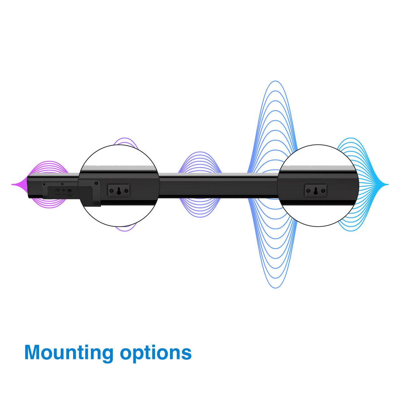 Laser Bluetooth Stereo Soundbar with Optical Input & LCD Display