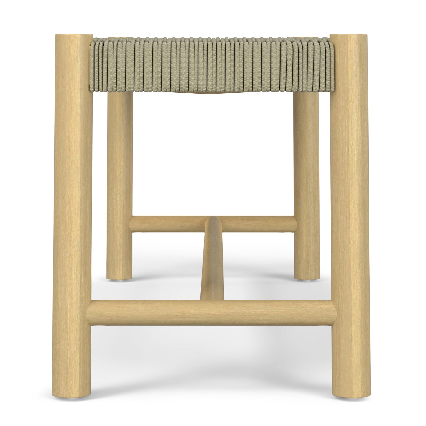 Jamboree Woven Rope Outdoor Bench with Wooden Legs