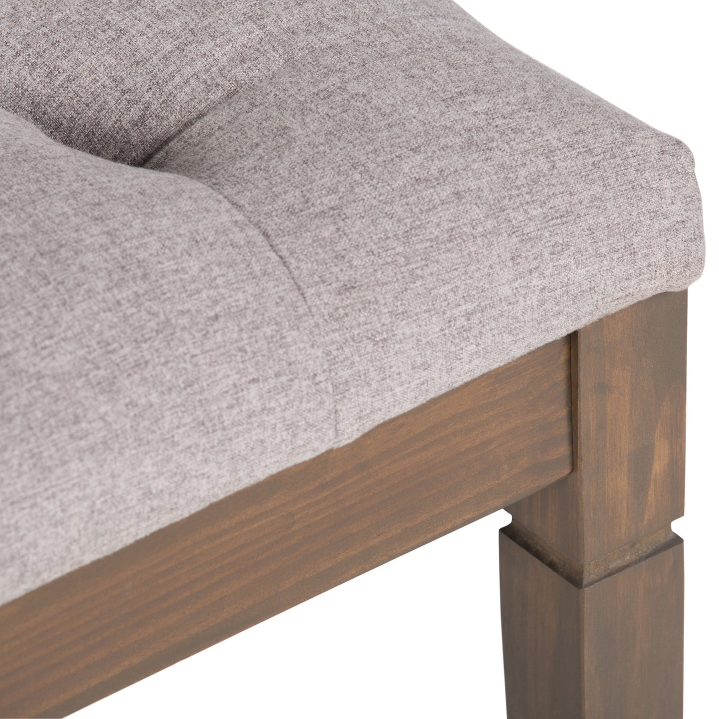 Hushed Upholstered Tufted Ottoman Bench with Carved Legs