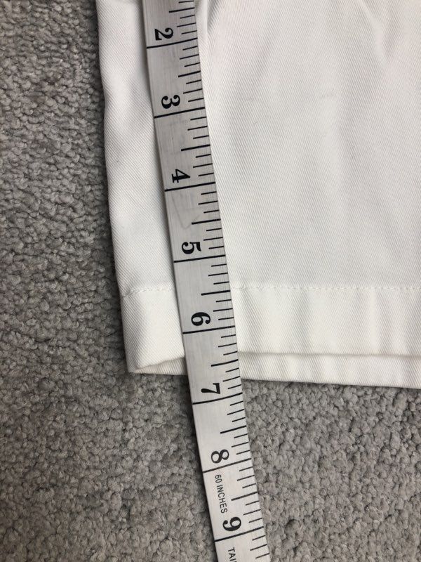 L L Bean Shorts Men 14 White 100% Cotton Straight Chino Short Pocket Lightweight
