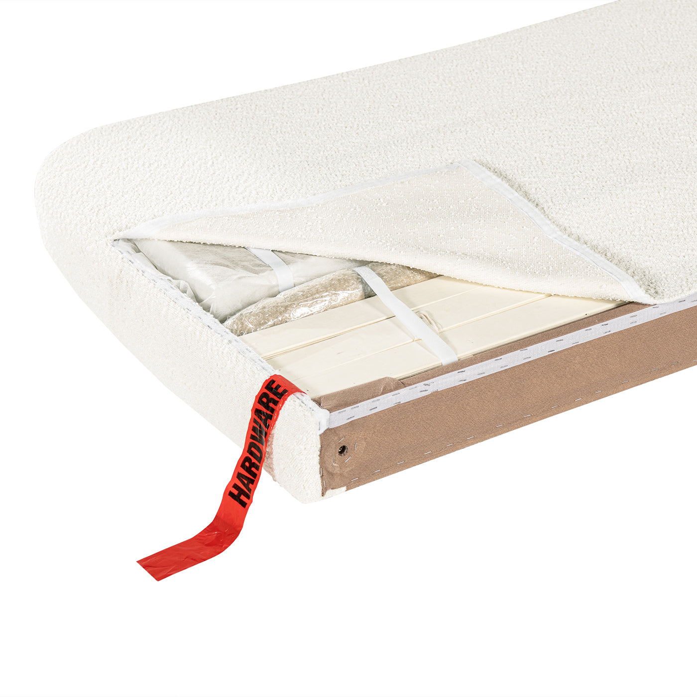 Enchantr Upholstered Platform Bed with Curved Headboard and Wood Frame