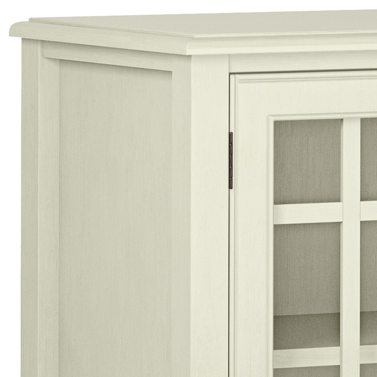 Low Storage Cabinet with Double Tempered Glass Doors and 2 Adjustable Shelves
