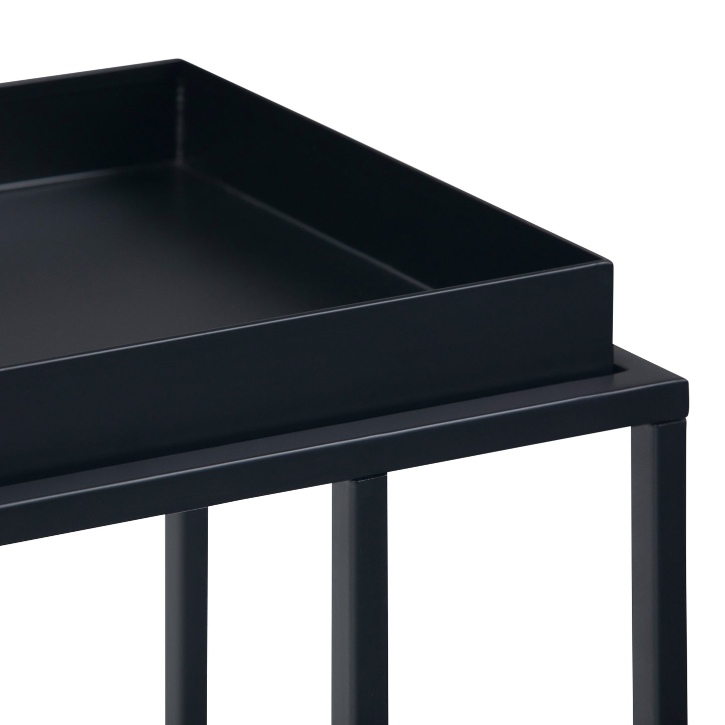 C-Shaped Side Table with Removable Tray Top