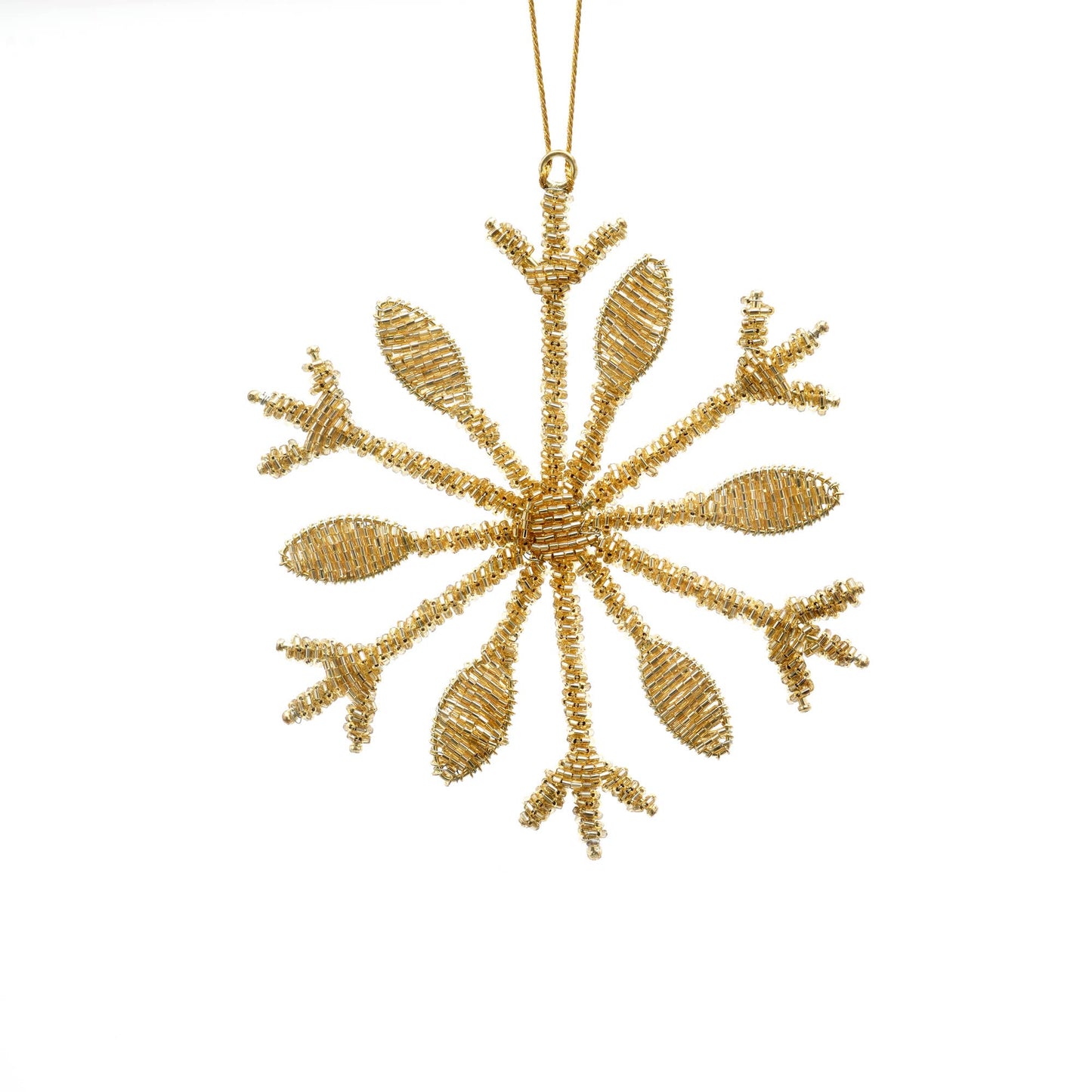 Bead Wrapped Snowflake Ornament, Set of 6