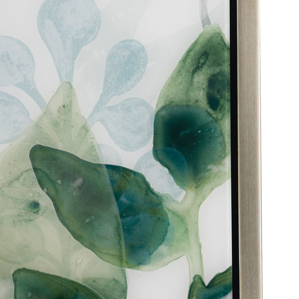 Wall Art with Watercolor Leaf Acrylic Prints, Set of 2