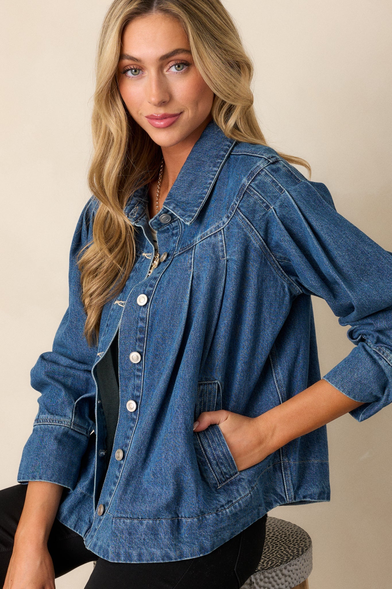 Sapphire Reflections Dark Wash Denim Jacket