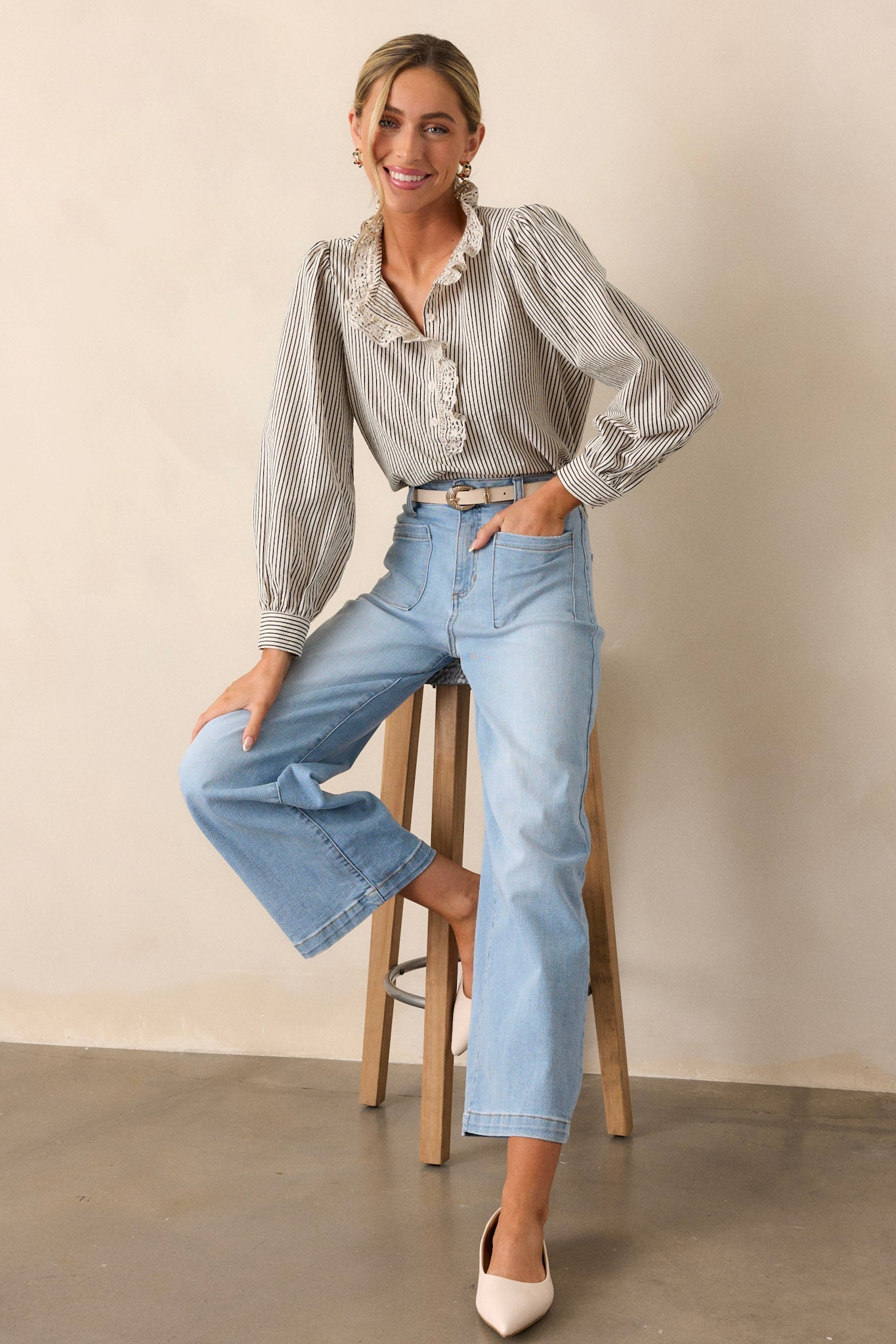 Seraphic Melody Light Wash Wide Leg Jeans