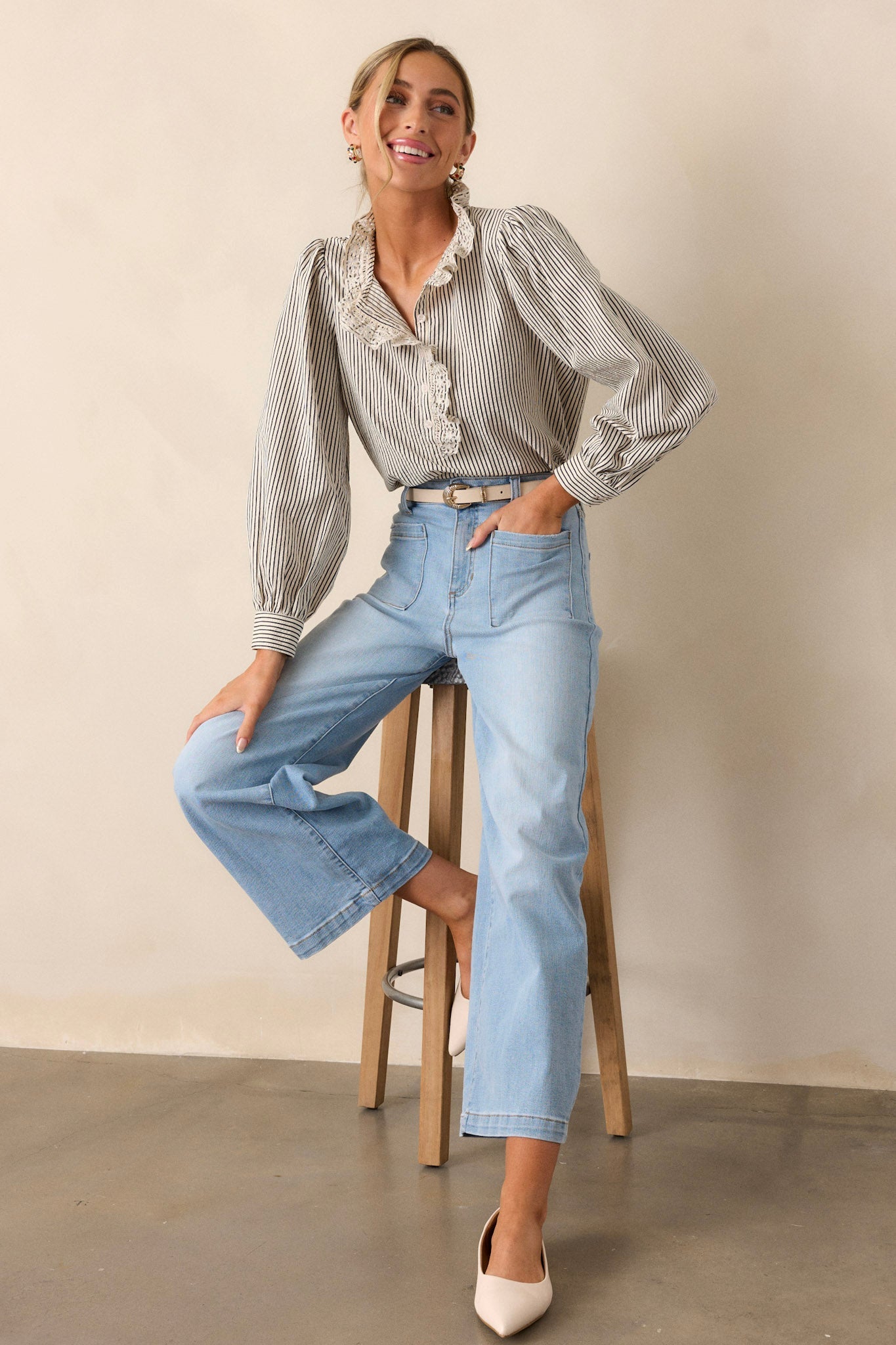 Seraphic Melody Light Wash Wide Leg Jeans