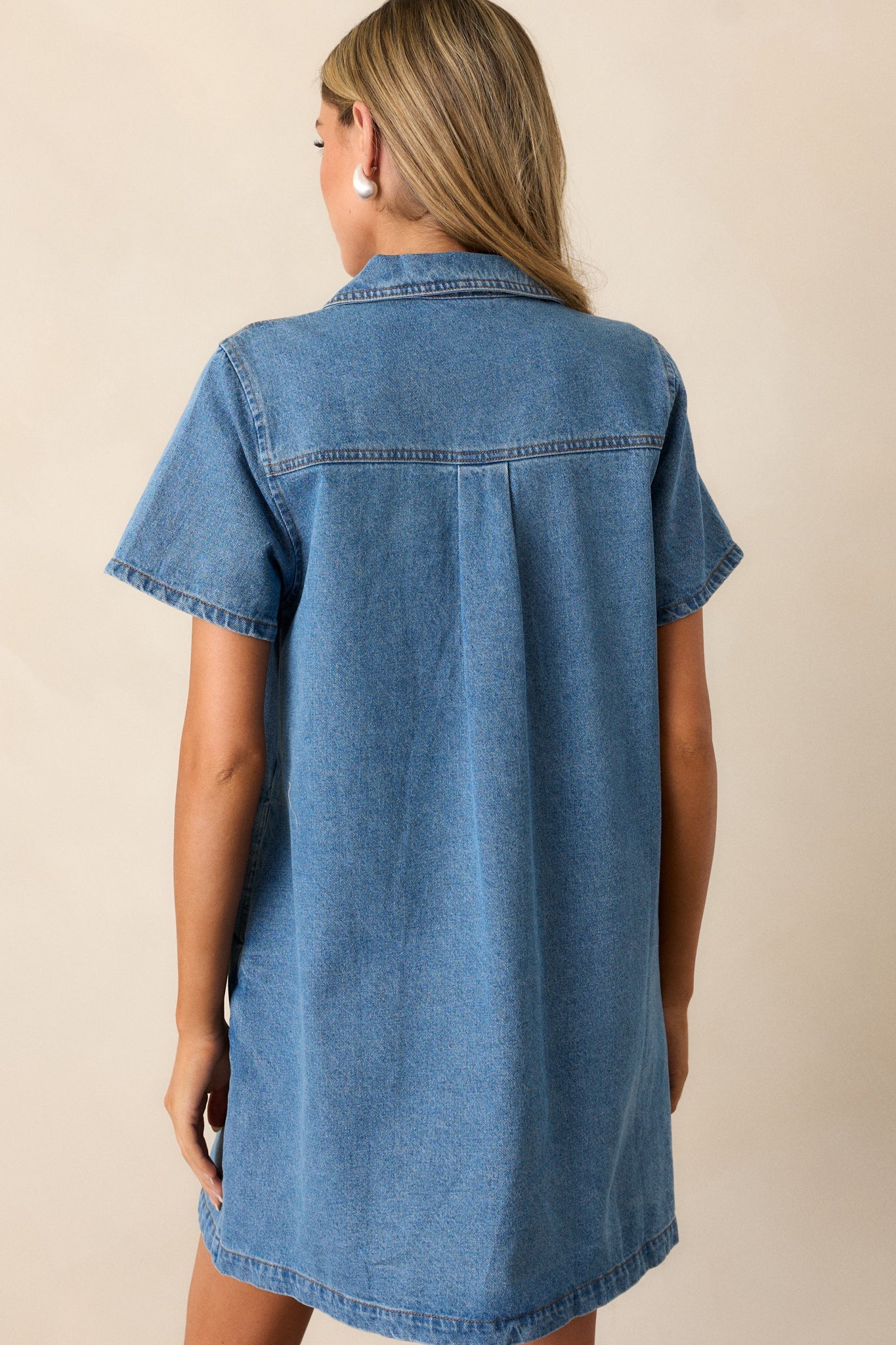 Midnight City Denim Short Sleeve Mini Dress