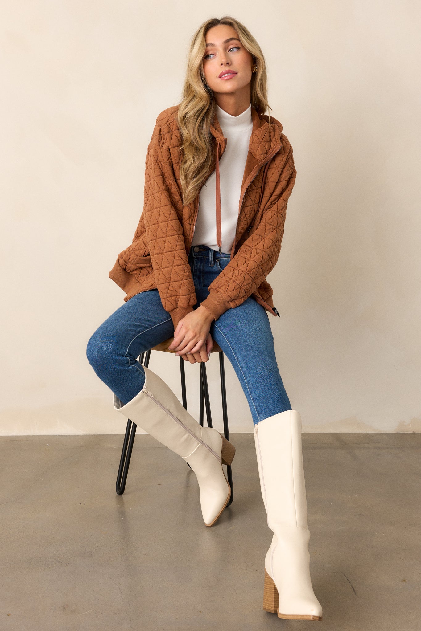 Stormy Skies Copper Quilted Jacket