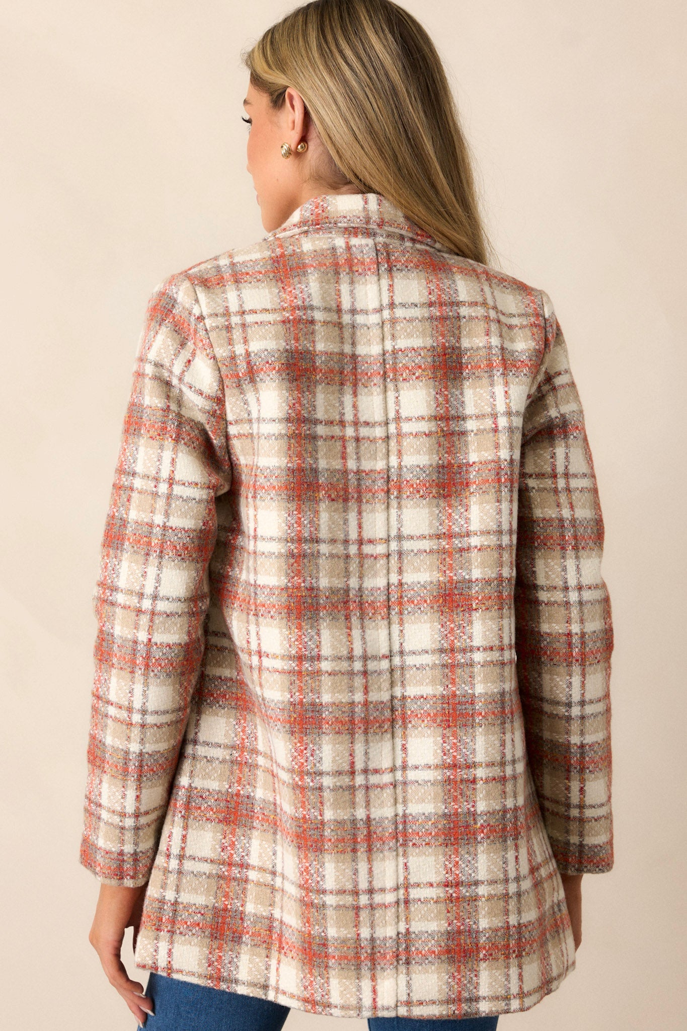 Out Of Your League Beige Multi Tweed Coat