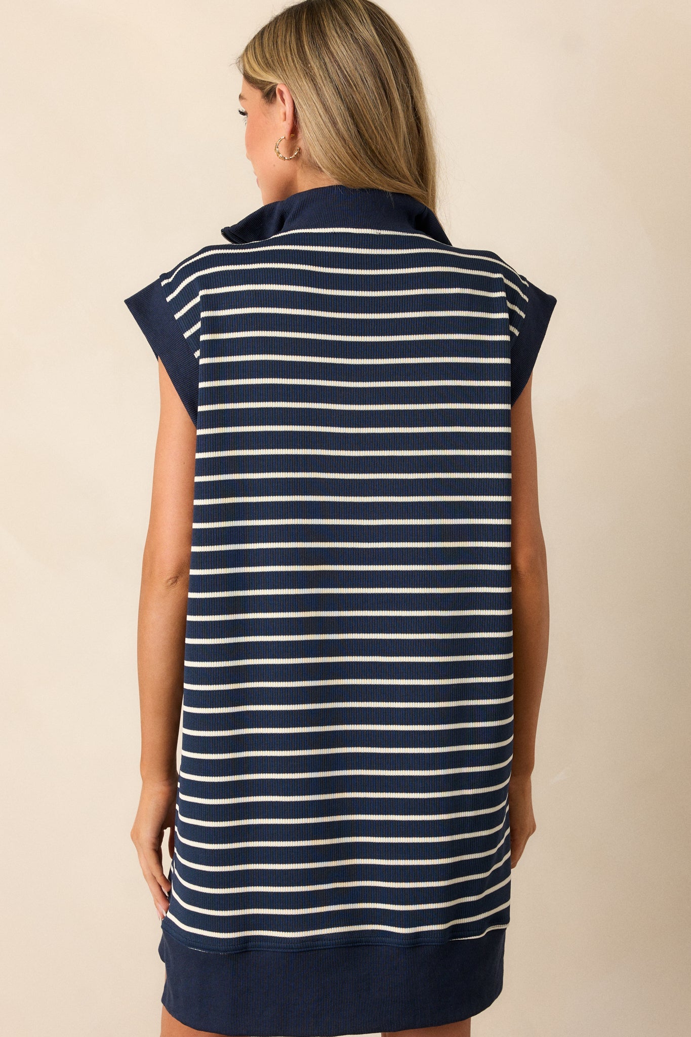 Leave It To Me Navy Stripe Mini Dress