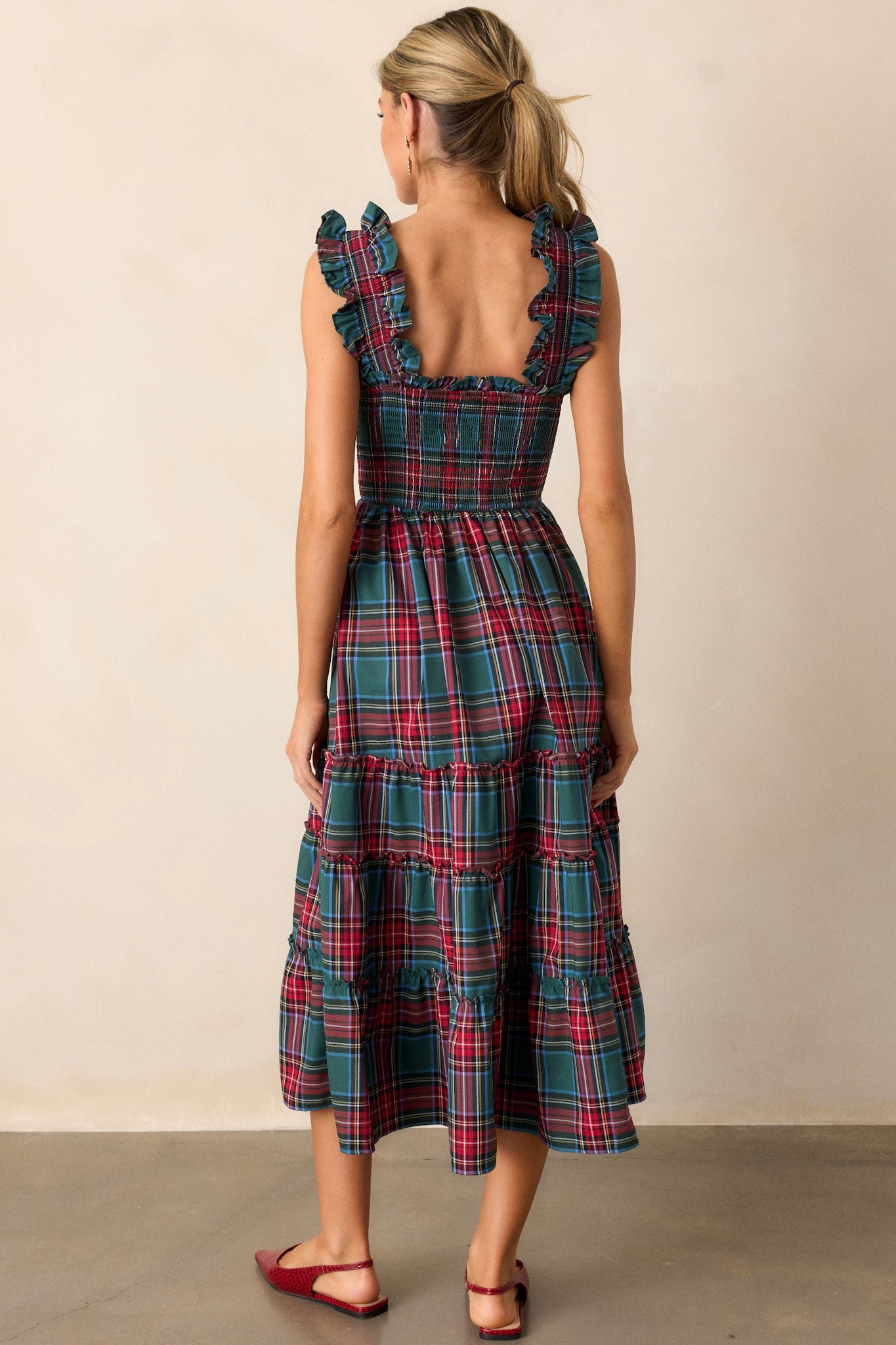 Pride And Joy Green Plaid Midi Dress