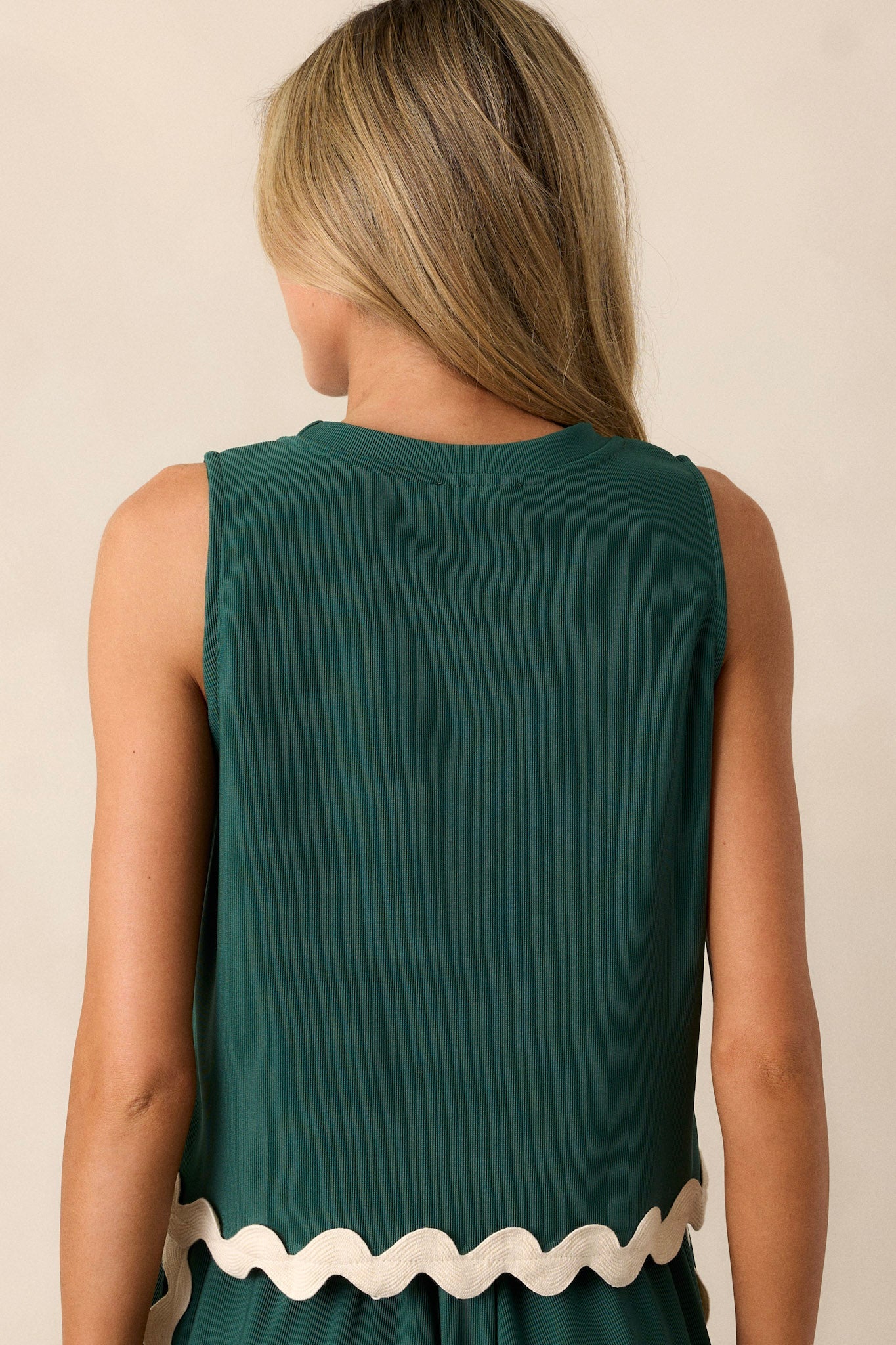 Summer Nights Hunter Green Ricrac Tank Top