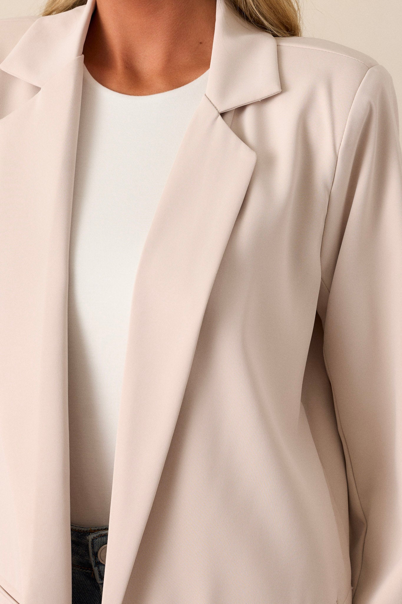 Radiant Horizons Ecru Beige Oversized Blazer