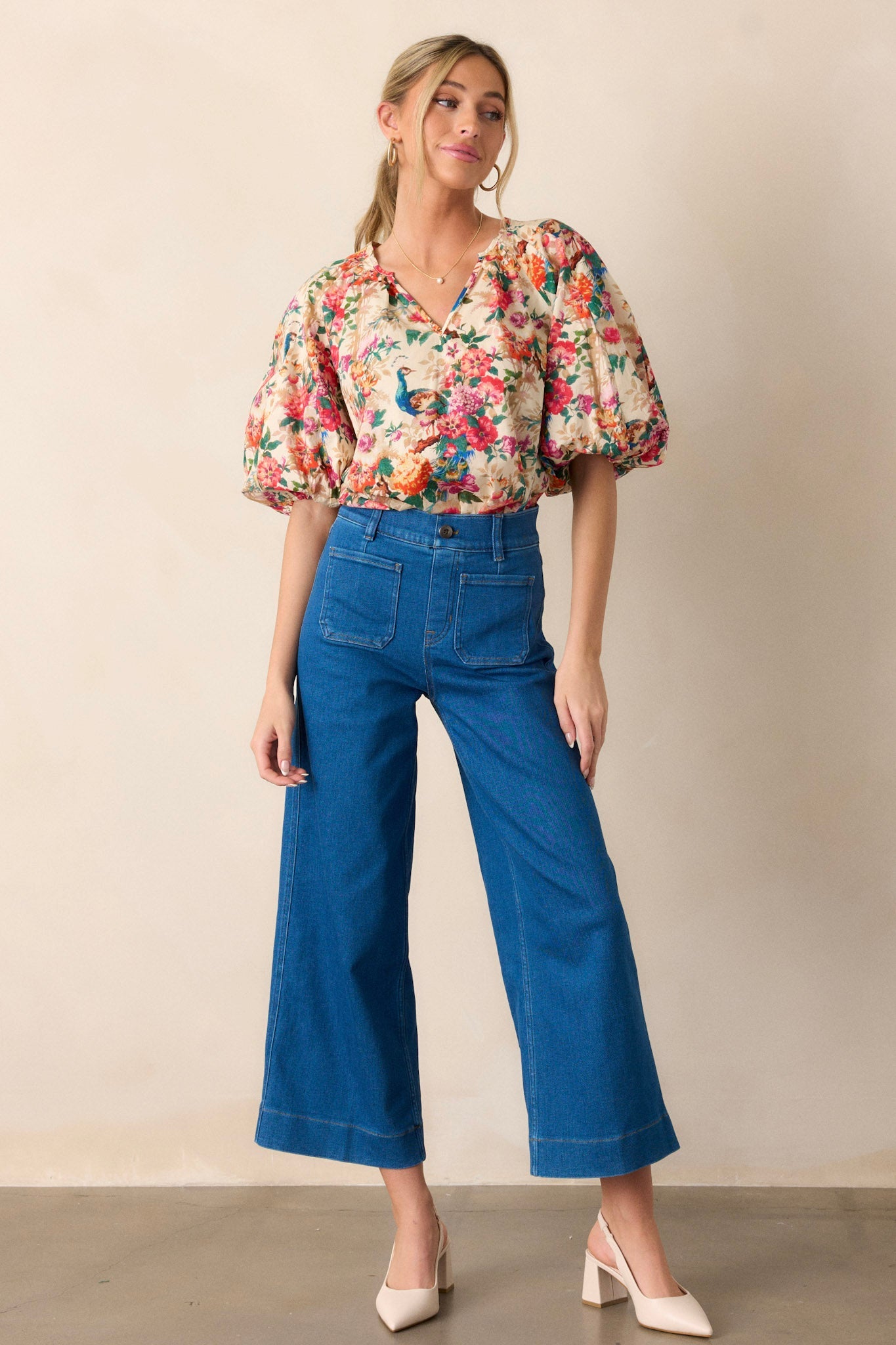 SPANXshape®  EveryWear Cropped Washed Blue Wide Leg Jeans