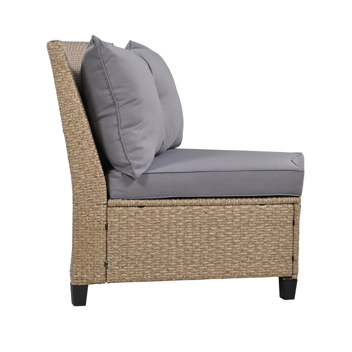 9-Piece Outdoor Fan-shaped Sofa Set with Cushions and Table