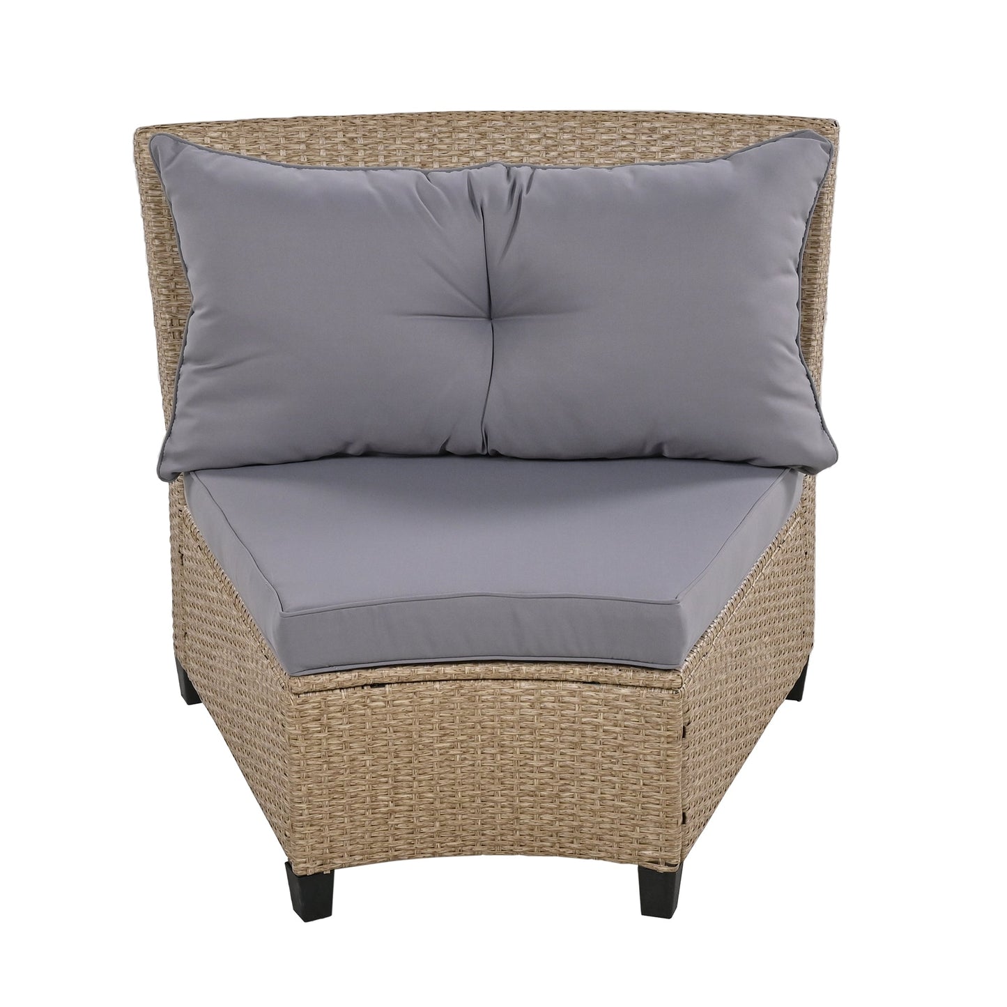 9-Piece Outdoor Fan-shaped Sofa Set with Cushions and Table