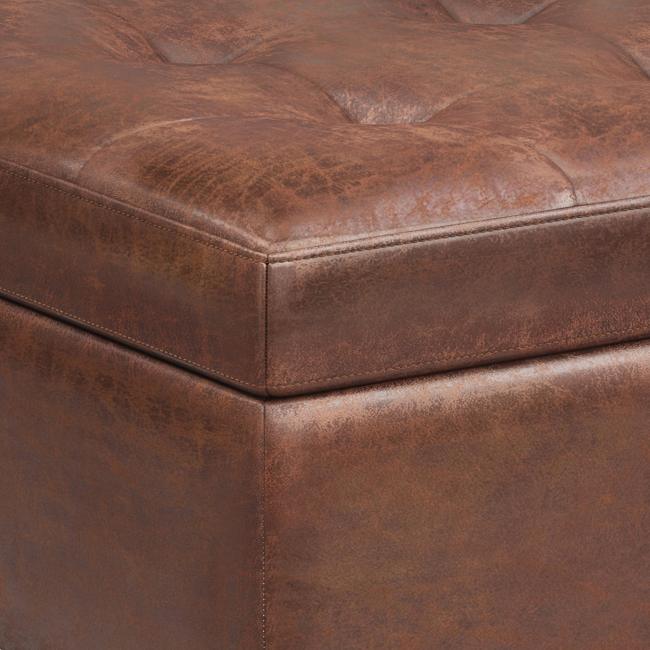 Purity Small Lift-Top Upholstered Tufted Rectangular Ottoman