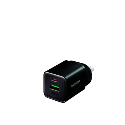 Microdia SmartCube Nano 30W Dual Port GaN Wall Charger (Black)